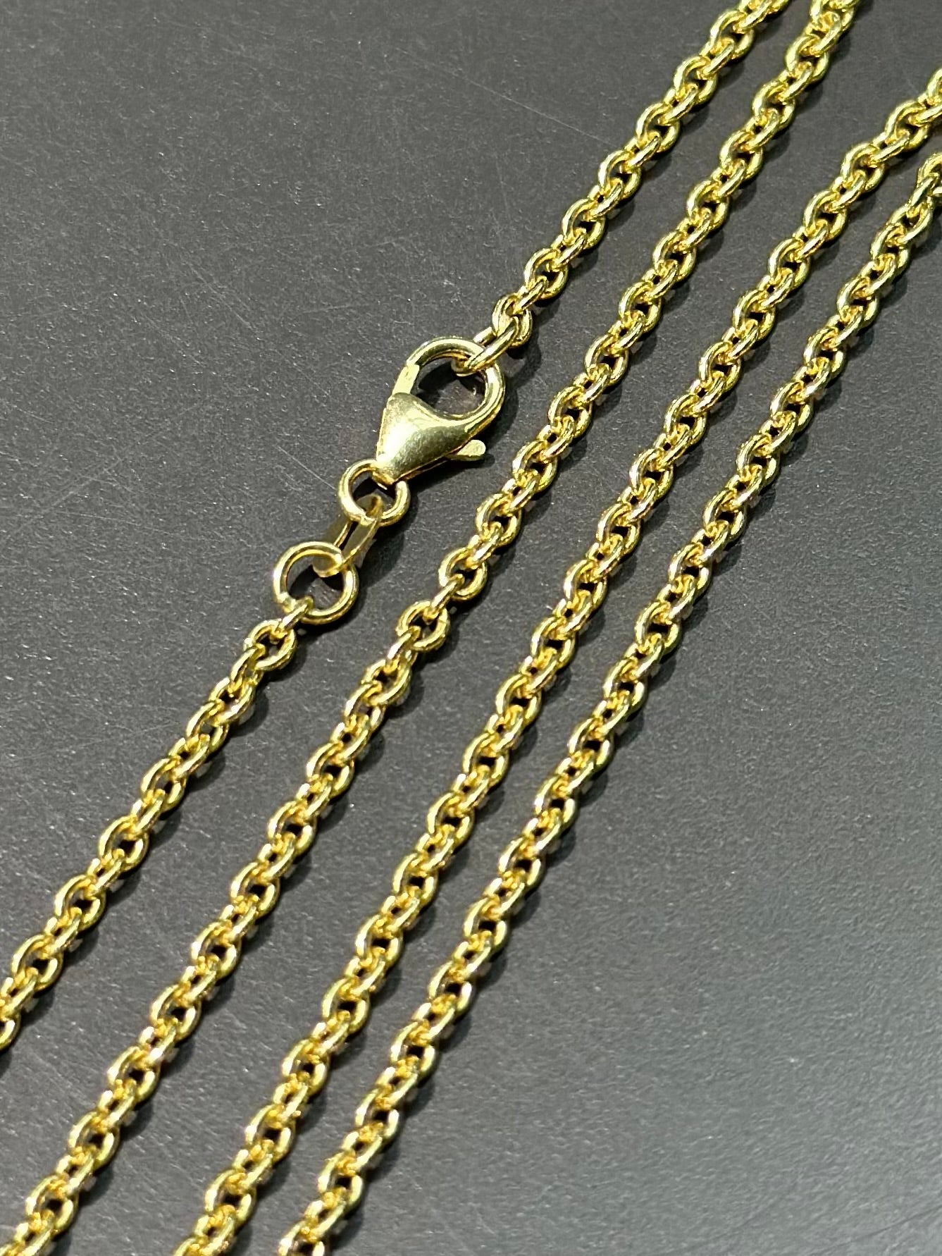 14K Gold Oval Link Chain Necklace 18.0 inch