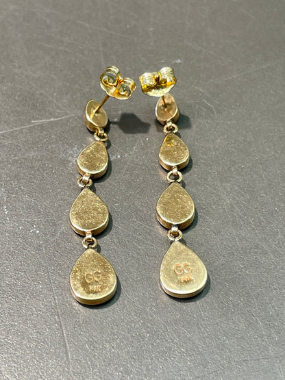 14K Yellow Gold Zuni Multi-Gemstone Inlay Earring