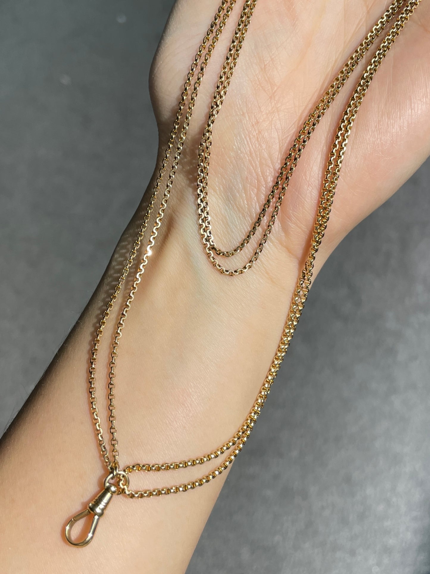 Vintage 14K Gold Longuard Watch Chain Necklace