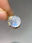 18K Yellow Gold Moonstone Sapphire Crescent Charm