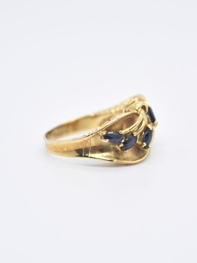 Vintage 18K Gold Sapphire Ring SZ 6.5