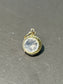 18K Yellow Gold Faceted Moonstone Diamond Crescent Charm