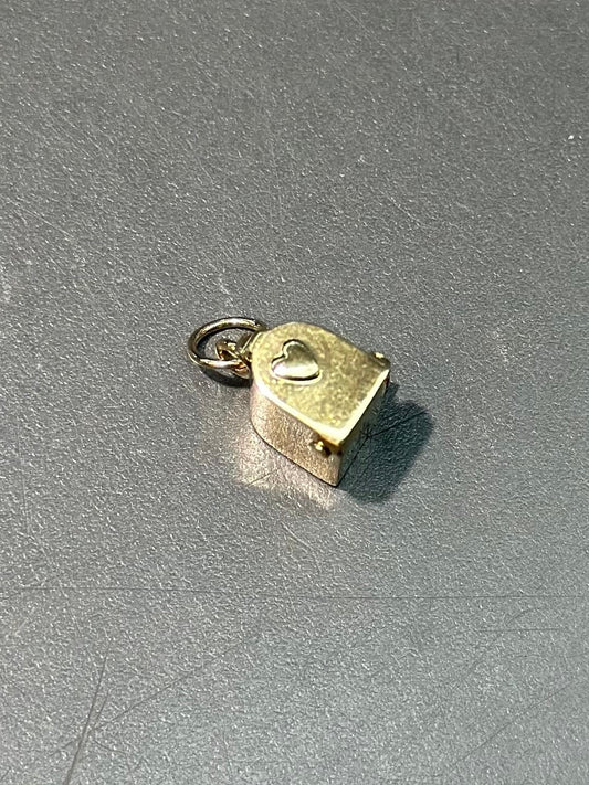 复古 14K 金铰接式邮箱吊饰