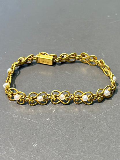 新艺术风格 14K 金天然珍珠手链