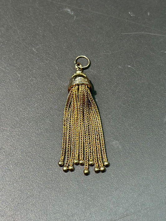 Antique 14K Gold Two Tone Tassel Pendant