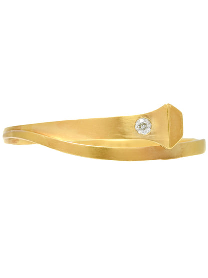 Antique  L. Fritzsche 14K Gold 0.40 CTW Diamond Nail Bangle Bracelet