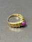 Bague rubis cacbochon côtelé en or 18 carats SZ 6.5