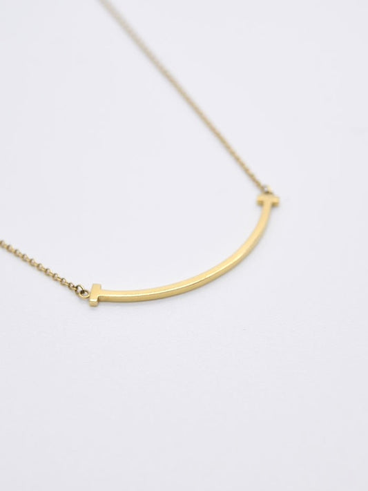 Tiffany & Co. 18K Gold T Smile Necklace Small