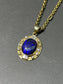 14K Gold Black Opal Diamond Contemporary Pendant