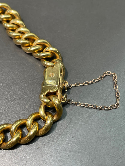 Antique 14K Yellow Gold 9.0 mm Puffy Curb Link Bracelet