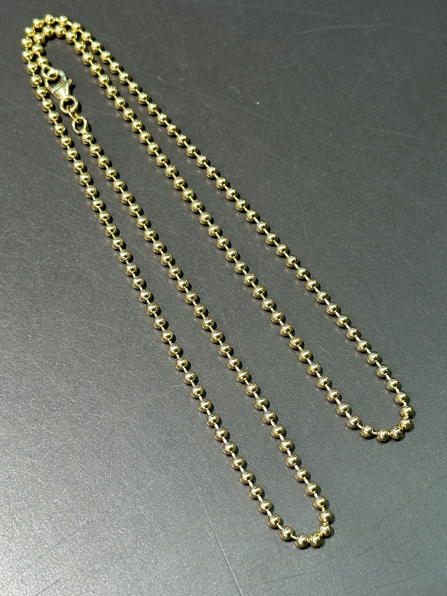 14K 金平珠链项链 20.0 英寸