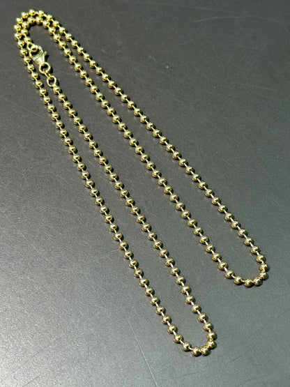 14K 金平珠链项链 20.0 英寸