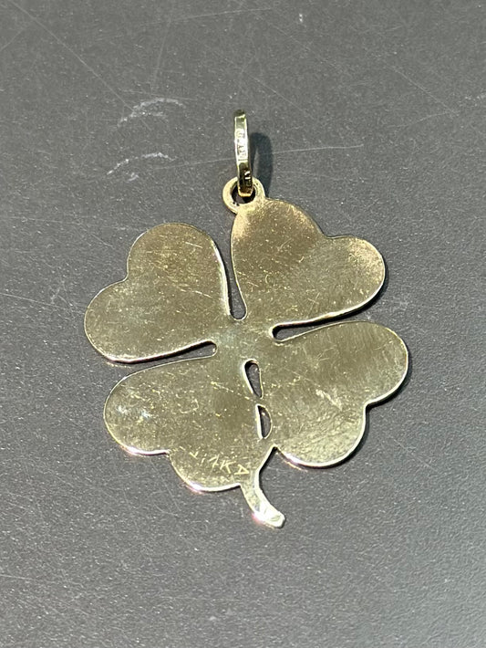 Vintage 14K Gold Large Clover Pendant