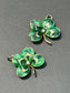 Art Nouveau 14K Gold Enamel Clover Shamrock Charm