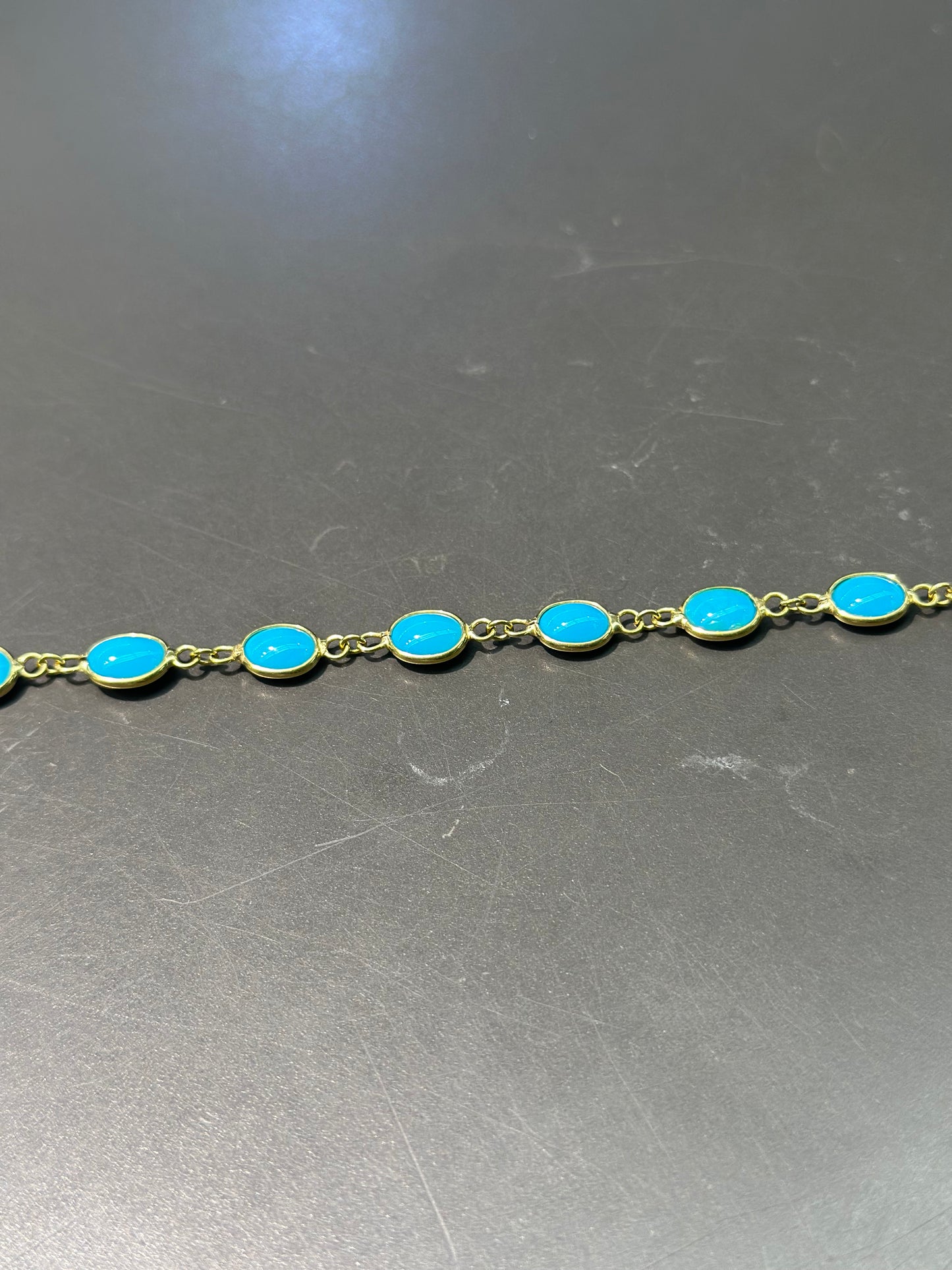 18K Gold Sleeping Beauty Turquoise Bracelet