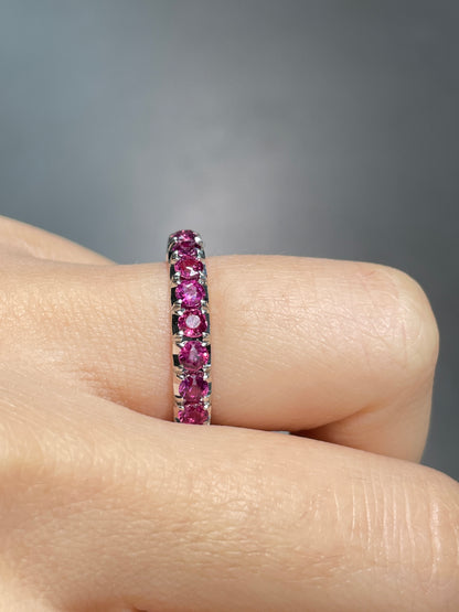 14K Gold Pink Tourmaline Eternity Band