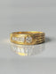 18K Gold Diamond Ribbed Arrow Ring SZ 6