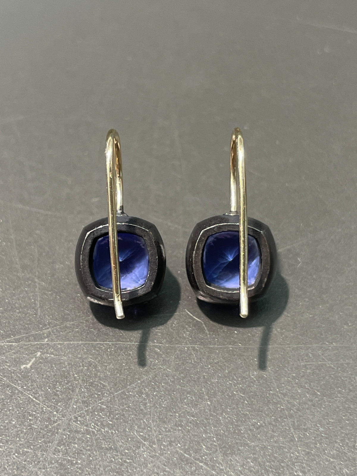 Georgian Style Tanzanite Collet-Set Earring