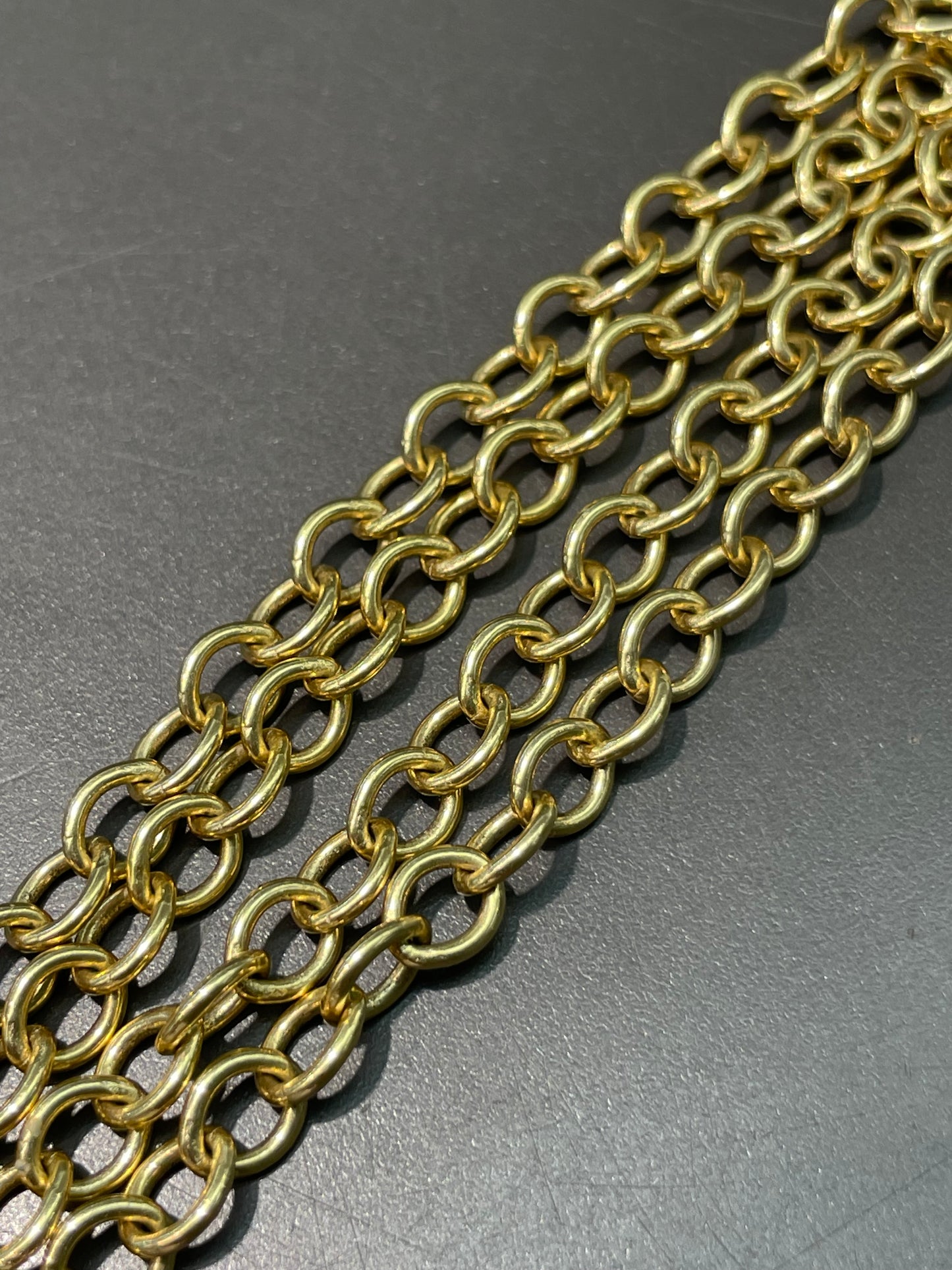 Vintage 14K Yellow 6.0 mm Oval Link Watch Chain Necklace 21.0 inch