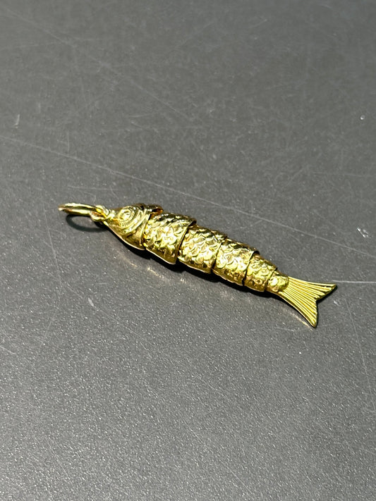 Vintage 18K Gold Articulated Fish Charm