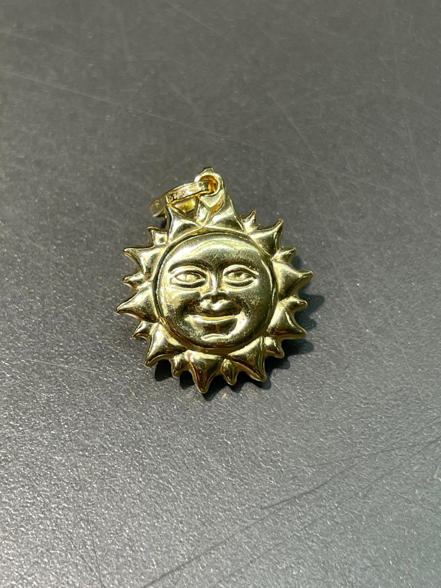 Vintage 18K Yellow Gold Sun Man Charm