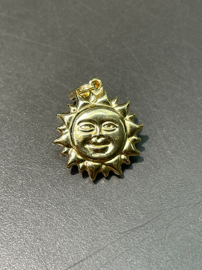 Vintage 18K Yellow Gold Sun Man Charm