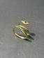 Vintage Italian 18K Gold Garnet Paste Coiled Snake Ring