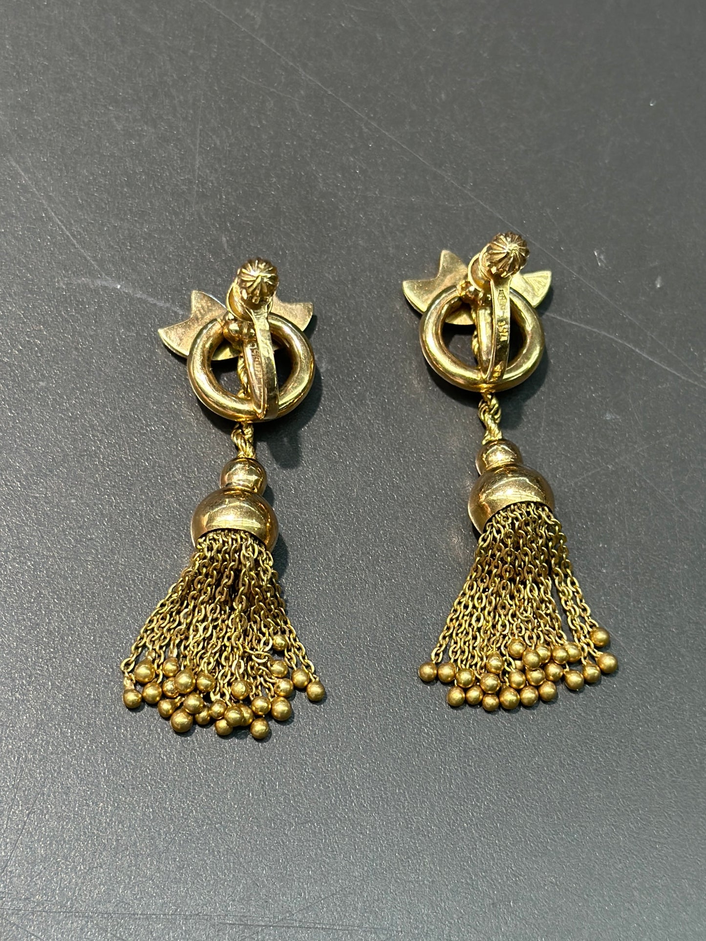 复古 18K 金流苏耳环