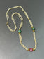 Antique Multi-Strand Natural Saltwater Pearl Emerald Ruby Necklace