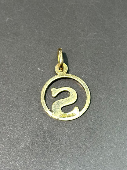 复古 18K 金“S”字母吊饰