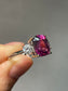 14K White Gold 4.20 CT Rhodolite Diamond Trilogy Ring