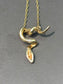 Vintage 14K Gold 0.02 CTW Diamond Snake Pendant