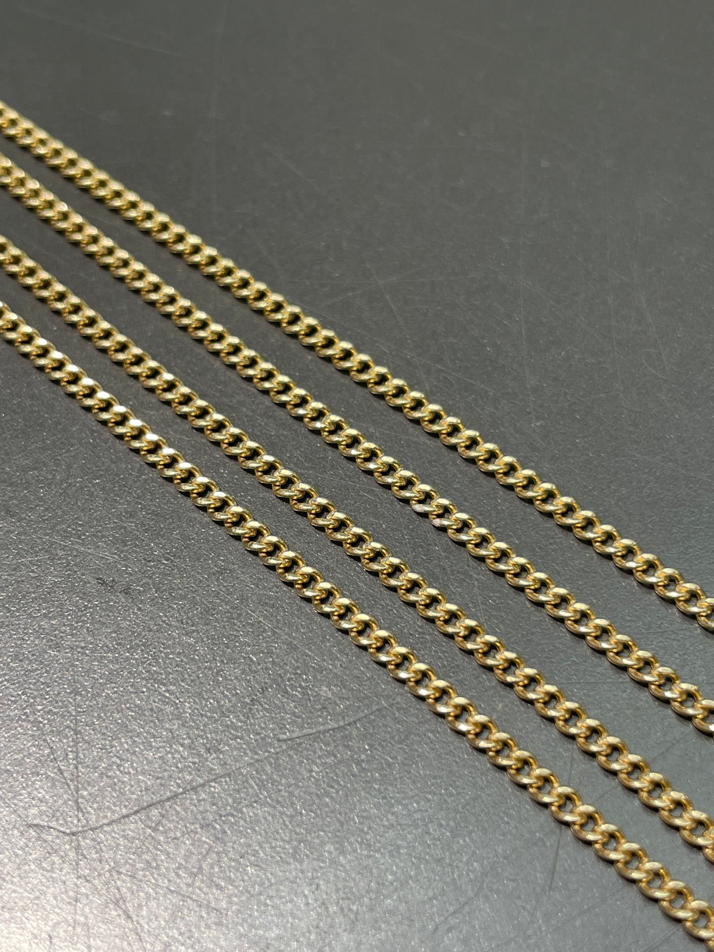 Vintage 14K Gold 2.0 mm Curblink Watch Chain Necklace