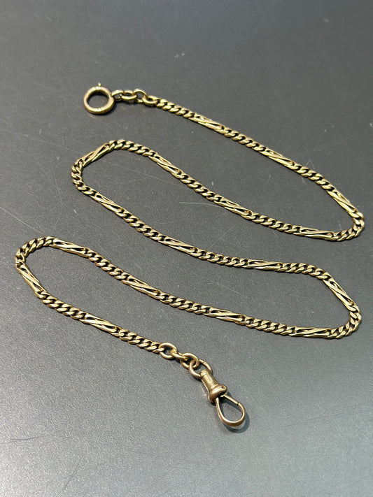 Vintage 18K Gold Curb Link Watch Chain