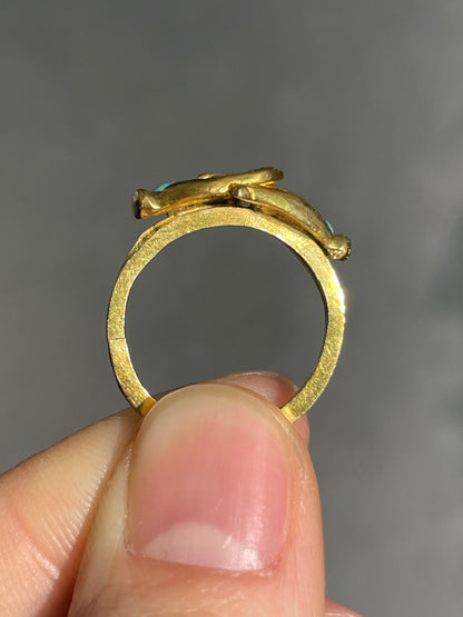 Antique 18K Gold Fide Gimmel Hand Ring