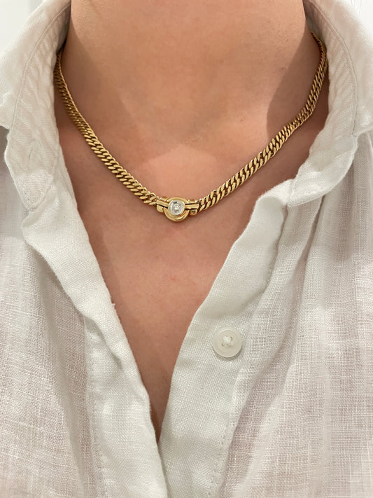 14K Gold 0.18 CTW Diamond Curblink Necklace