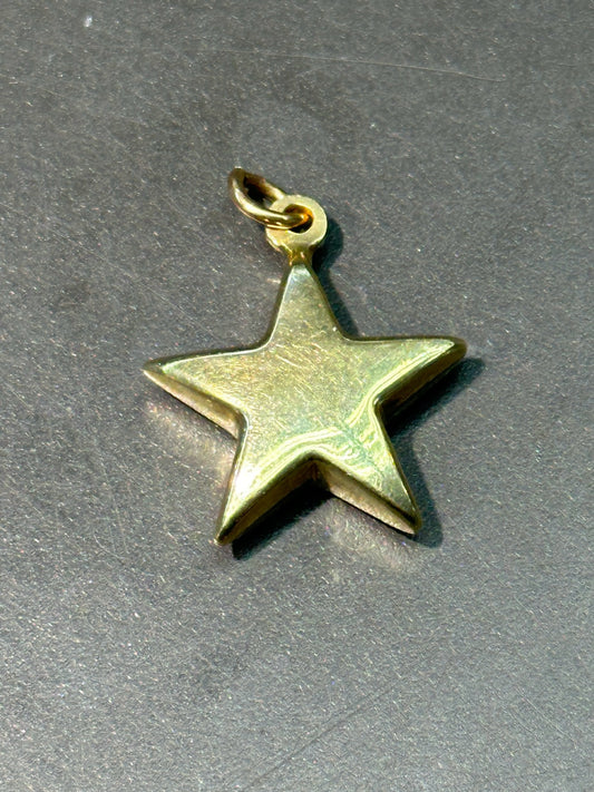 复古 14K 金蓬松星星吊饰