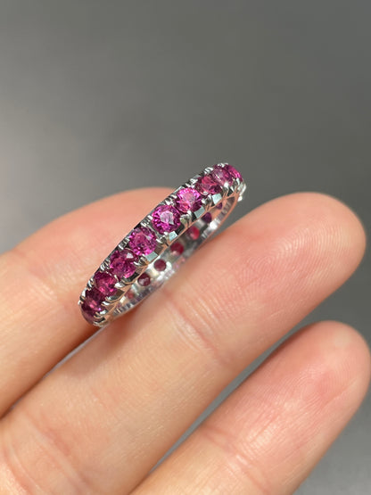 14K Gold Pink Tourmaline Eternity Band