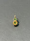 18K Yellow Gold Emerald Diamond Halo Charm