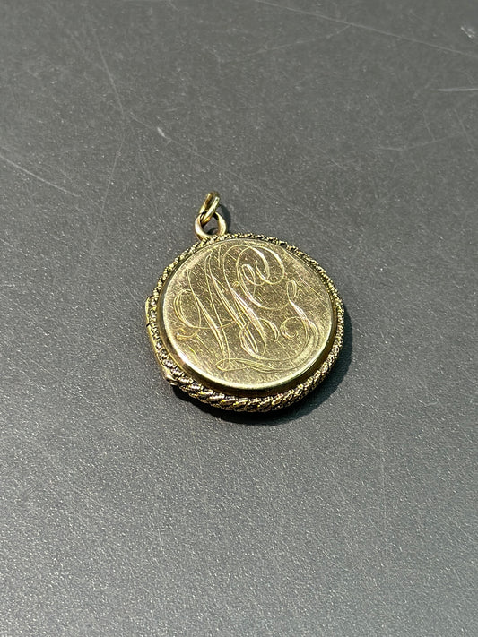 Victorian 10K Gold Crescent and Star Diamond Locket