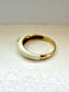 18K Gold Cream White Enamel Diamond Ring SZ 5.5