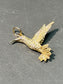 Vintage 14K Gold Diamond Hummingbird Pendant