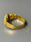 Victorian 14K Gold Turquoise Double Buckle Belt Motif Link Bracelet