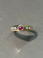 14K Gold Ruby Diamond Gypsy Ring SZ 6