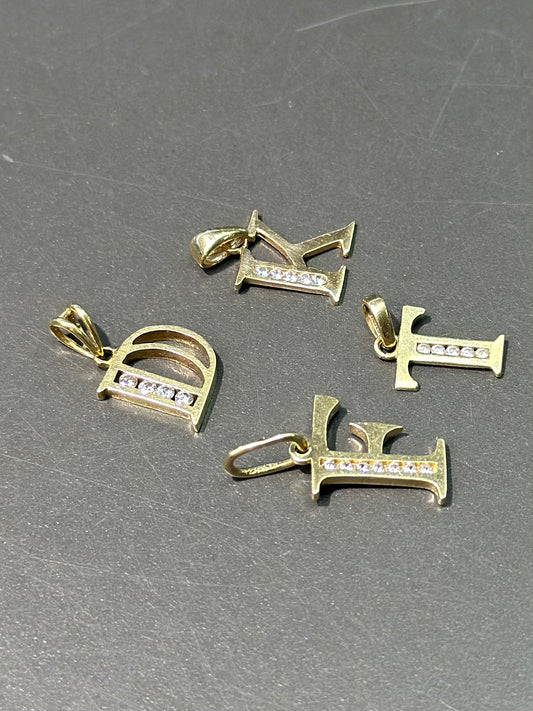 14K Gold Diamond Letter Charms