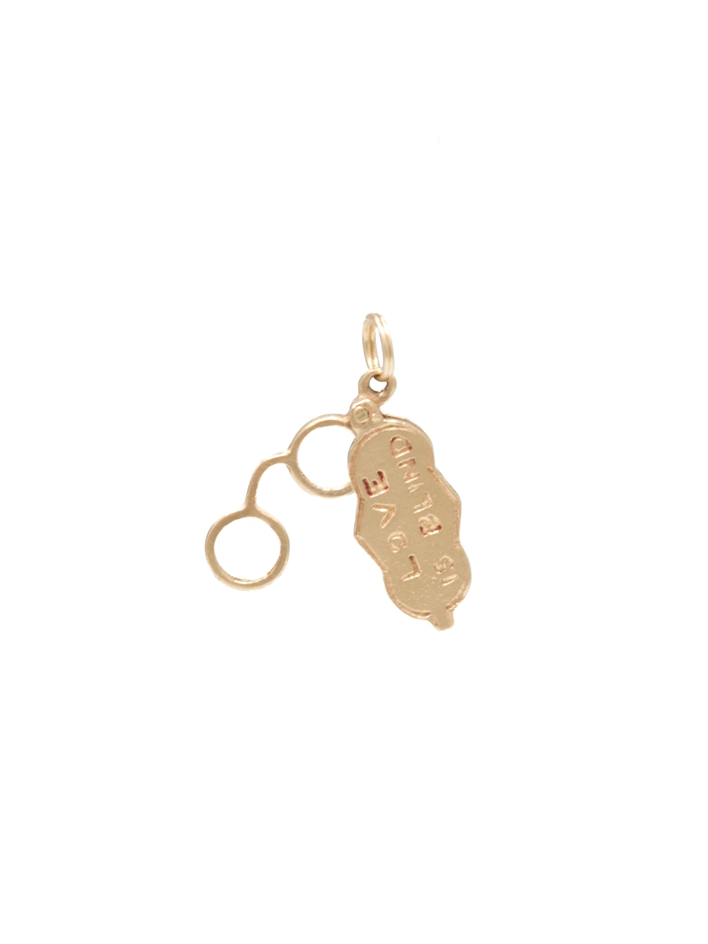 Vintage 14K Gold “Love is Blind” Glasses Charm