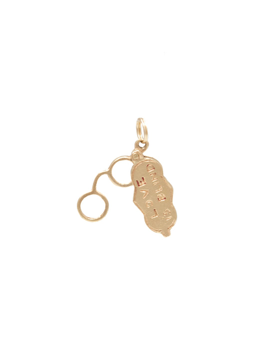 Vintage 14K Gold “Love is Blind” Glasses Charm