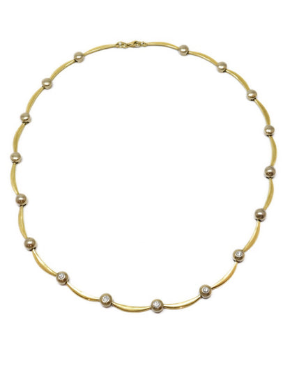 14K Gold 0.53 CTW Diamond Bezel Collier Necklace