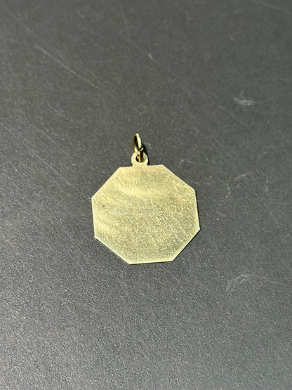 复古 14K 金“我永远不会停止爱你”吊坠