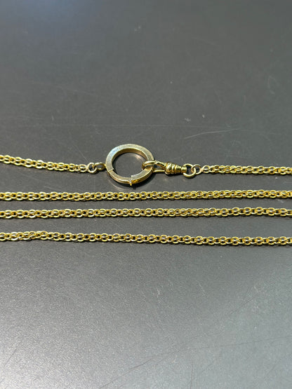 Antique 15K Yellow Gold Fancy Link Watch Chain 24.5”